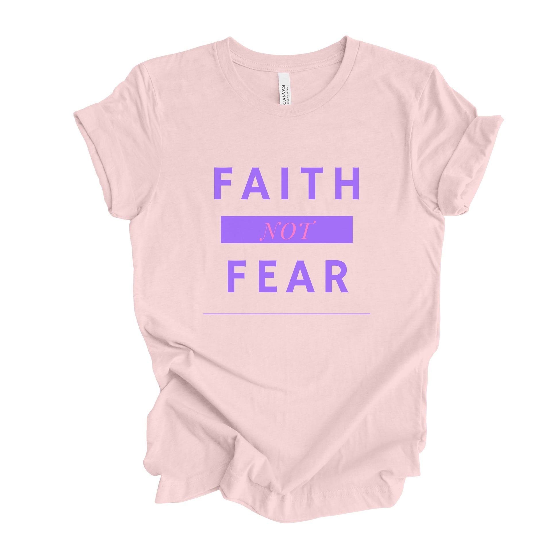 Faith Not Fear (Pink Tee/Purple Print) – Officially God First (OGF)
